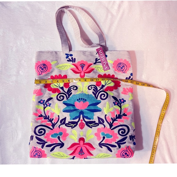 Large Embroidered Canvas Tote - Picture 6 of 8